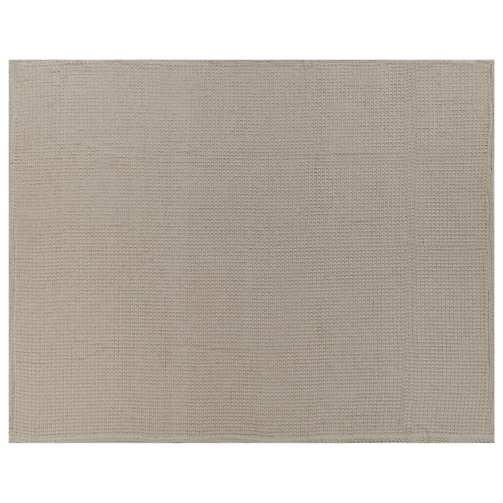 Copriletto in cotone tortora 150 x 200 cm con motivo a quadretti, decorativo, per il soggiorno e la camera da letto.