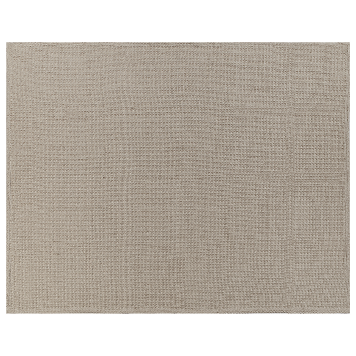 Copriletto in cotone tortora 150 x 200 cm con motivo a quadretti, decorativo, per il soggiorno e la camera da letto.