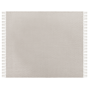 Copriletto in cotone tortora 200 x 220 cm con frange Soggiorno Camera da letto Tessili