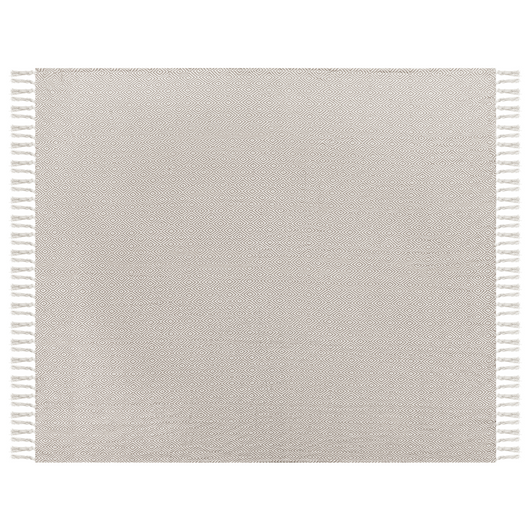 Copriletto in cotone tortora 200 x 220 cm con frange Soggiorno Camera da letto Tessili