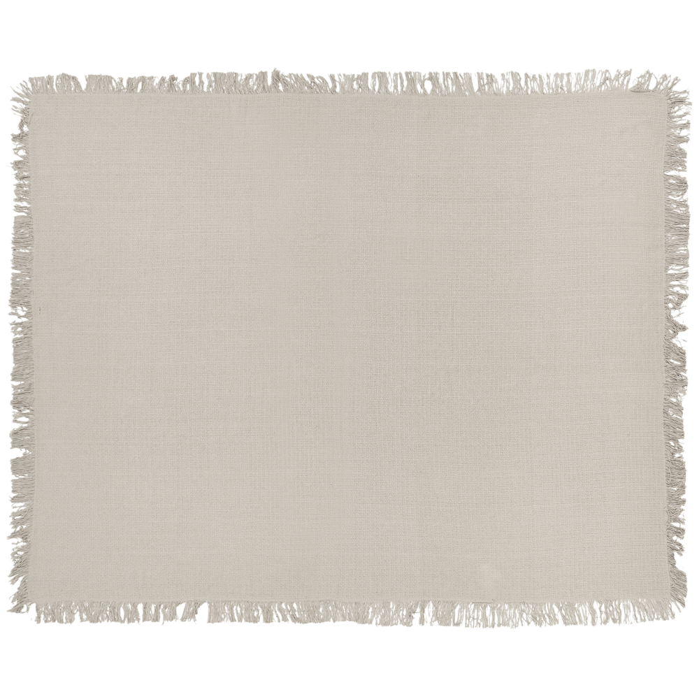 Copriletto grigio chiaro in tessuto di cotone 150 x 200 cm con frange Coperta decorativa Biancheria da letto design classico Camera da letto