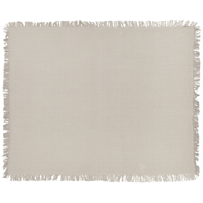 Copriletto grigio chiaro in tessuto di cotone 150 x 200 cm con frange Coperta decorativa Biancheria da letto design classico Camera da letto