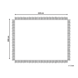 Copriletto grigio chiaro in tessuto di cotone 200 x 220 cm con frange Coperta decorativa Biancheria da letto design classico Camera da letto