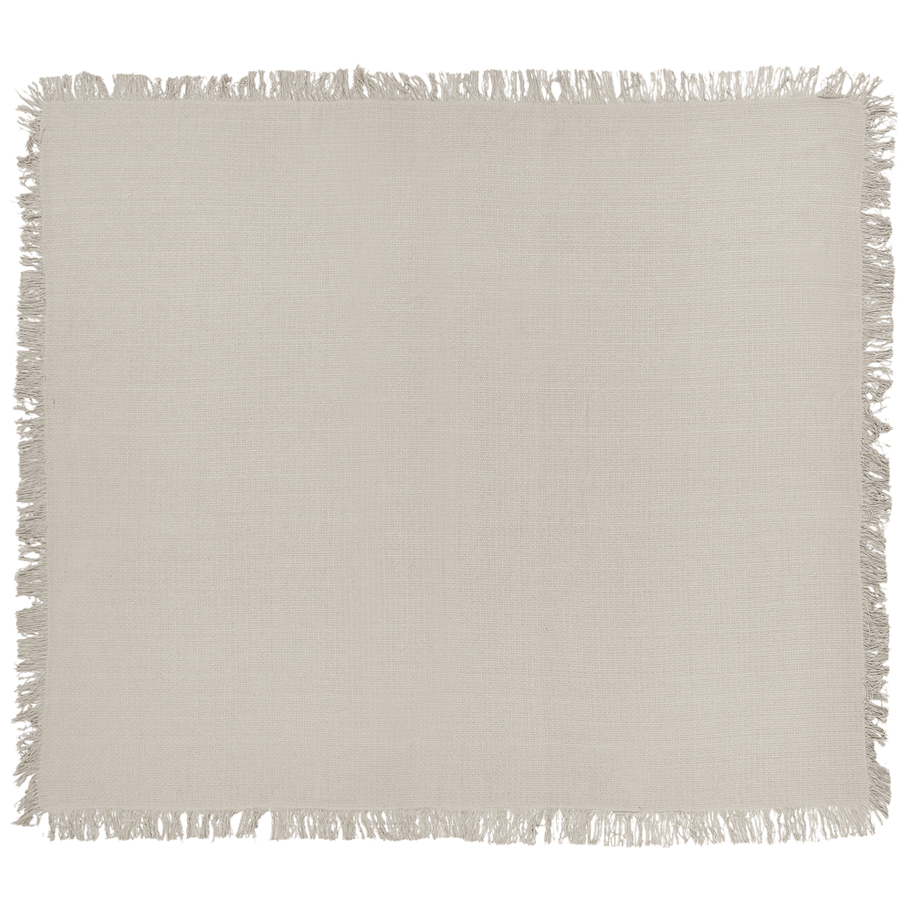 Copriletto grigio chiaro in tessuto di cotone 200 x 220 cm con frange Coperta decorativa Biancheria da letto design classico Camera da letto