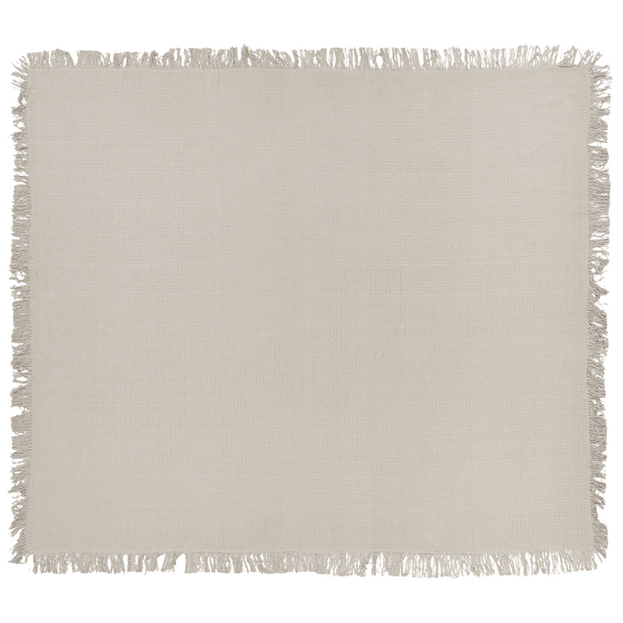 Copriletto grigio chiaro in tessuto di cotone 200 x 220 cm con frange Coperta decorativa Biancheria da letto design classico Camera da letto