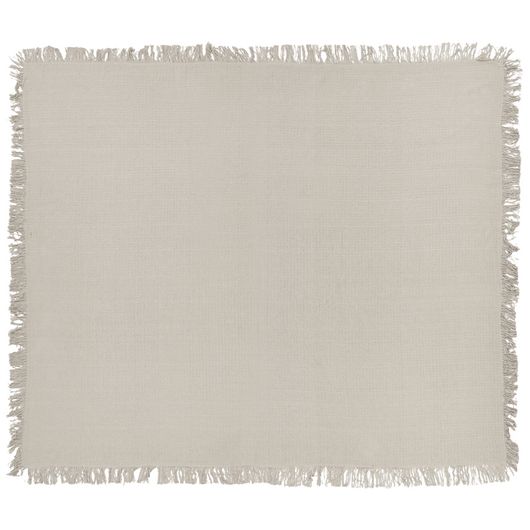 Copriletto grigio chiaro in tessuto di cotone 220 x 240 cm con frange Coperta decorativa Biancheria da letto design classico Camera da letto