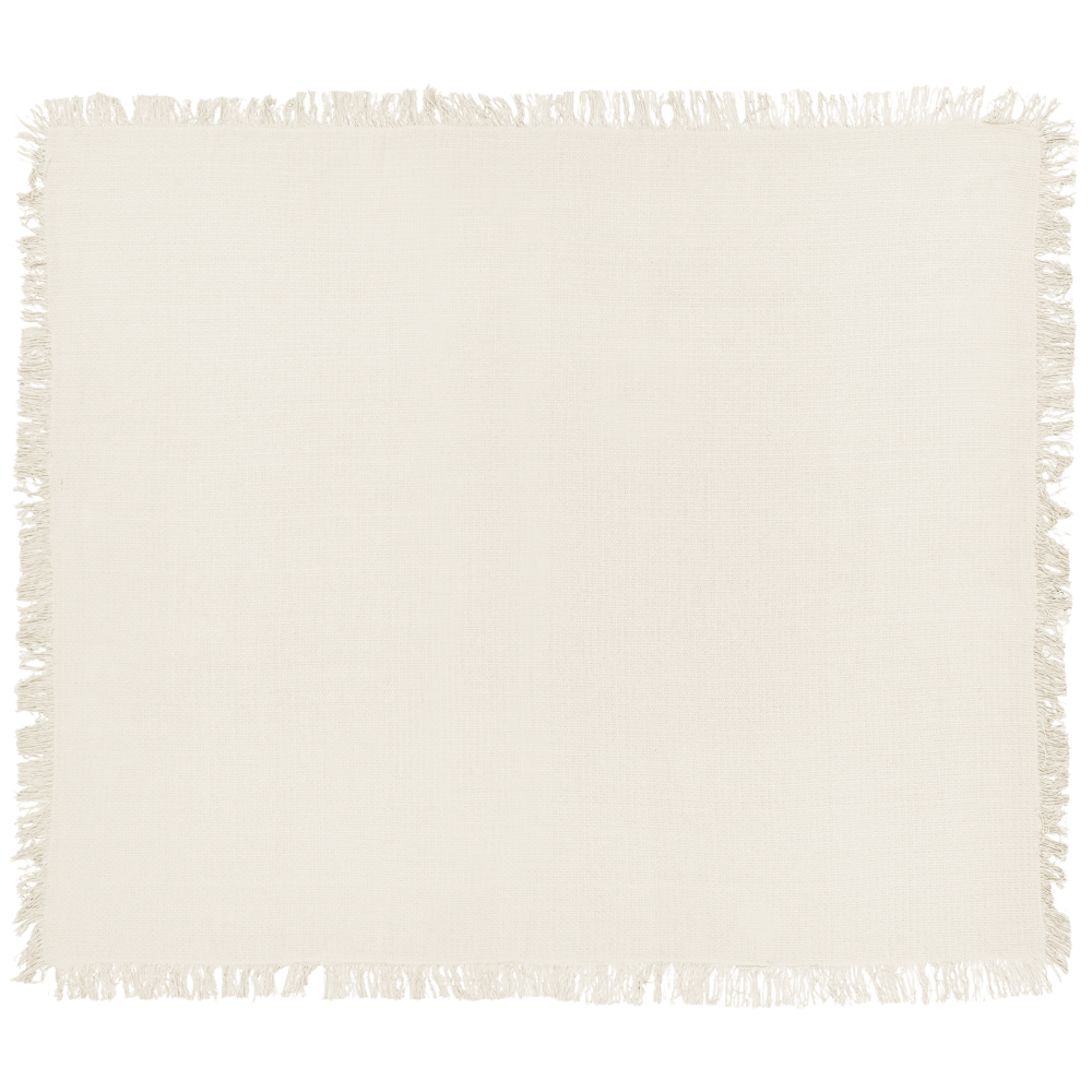 Copriletto bianco sporco in tessuto di cotone 220 x 240 cm con frange Coperta decorativa Biancheria da letto design classico Camera da letto