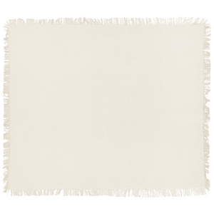 Copriletto bianco sporco in tessuto di cotone 220 x 240 cm con frange Coperta decorativa Biancheria da letto design classico Camera da letto