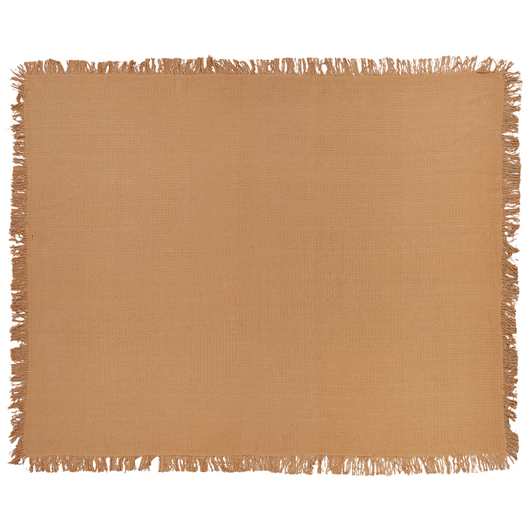 Copriletto marrone in tessuto di cotone 150 x 200 cm con frange Coperta decorativa Biancheria da letto design classico Camera da letto