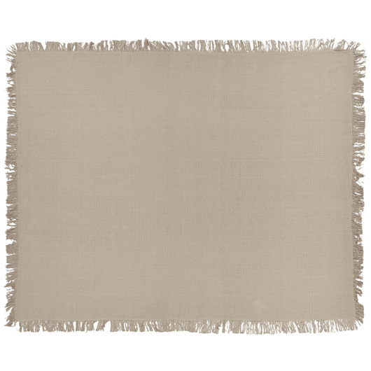 Copriletto tortora in tessuto di cotone 150 x 200 cm con frange Coperta decorativa Biancheria da letto design classico Camera da letto