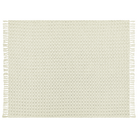 Copriletto in tessuto di cotone bianco sporco 150 x 200 cm con frange Coperta decorativa Biancheria da letto design classico Camera da letto