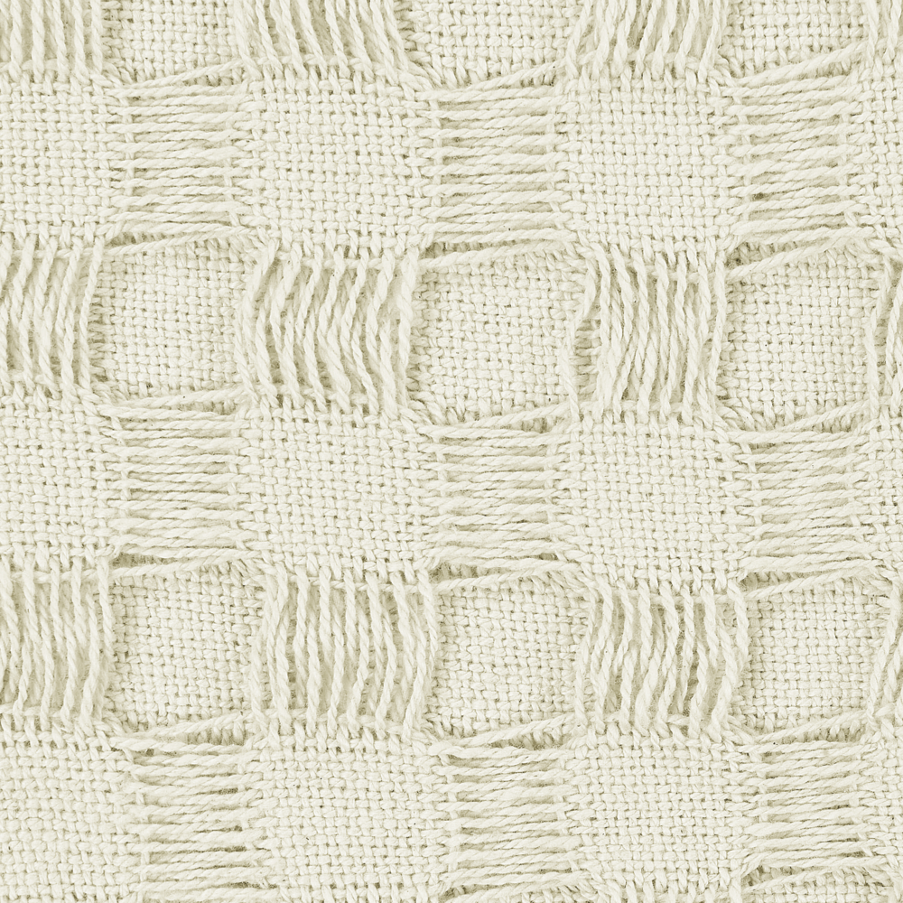 Copriletto in tessuto di cotone bianco sporco 200 x 220 cm con frange Coperta decorativa Biancheria da letto design classico Camera da letto