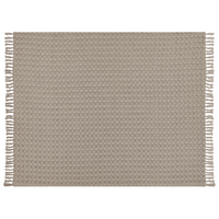 Copriletto in tessuto di cotone tortora 150 x 200 cm con frange Coperta decorativa Biancheria da letto design classico Camera da letto