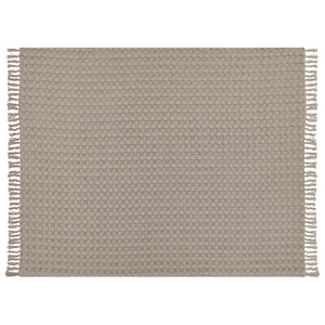 Copriletto in tessuto di cotone tortora 150 x 200 cm con frange Coperta decorativa Biancheria da letto design classico Camera da letto