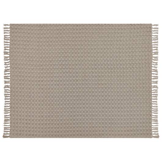 Copriletto in tessuto di cotone tortora 150 x 200 cm con frange Coperta decorativa Biancheria da letto design classico Camera da letto