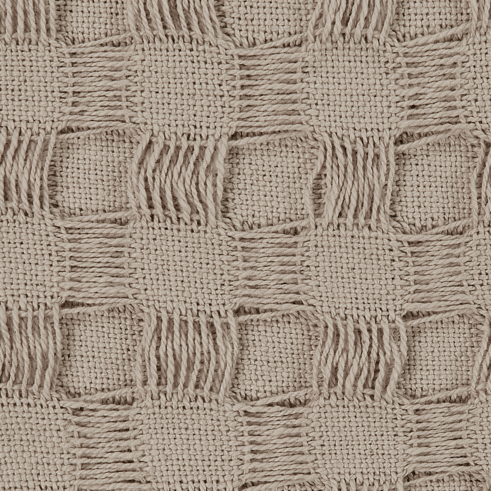 Copriletto in tessuto di cotone tortora 150 x 200 cm con frange Coperta decorativa Biancheria da letto design classico Camera da letto