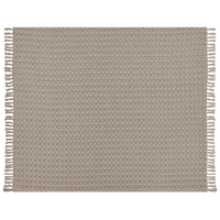 Copriletto in tessuto di cotone tortora 220 x 240 cm con frange Coperta decorativa Biancheria da letto design classico Camera da letto