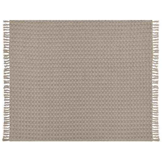 Copriletto in tessuto di cotone tortora 220 x 240 cm con frange Coperta decorativa Biancheria da letto design classico Camera da letto