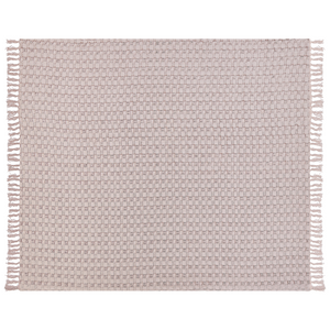 Copriletto in tessuto di cotone rosa chiaro 200 x 220 cm con frange Coperta decorativa Biancheria da letto design classico Camera da letto