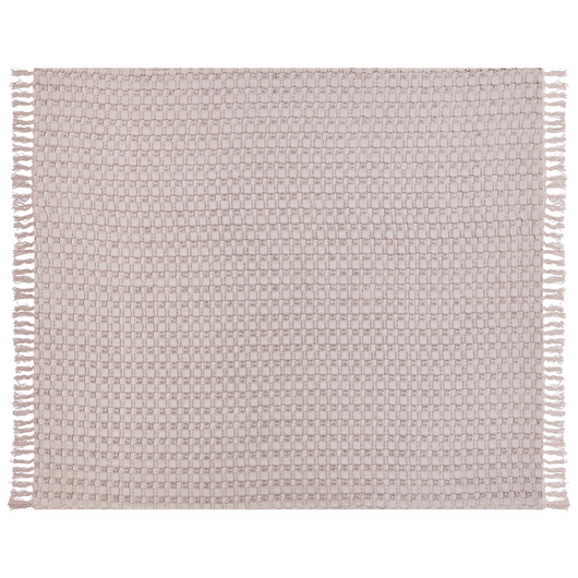 Copriletto in tessuto di cotone rosa chiaro 200 x 220 cm con frange Coperta decorativa Biancheria da letto design classico Camera da letto