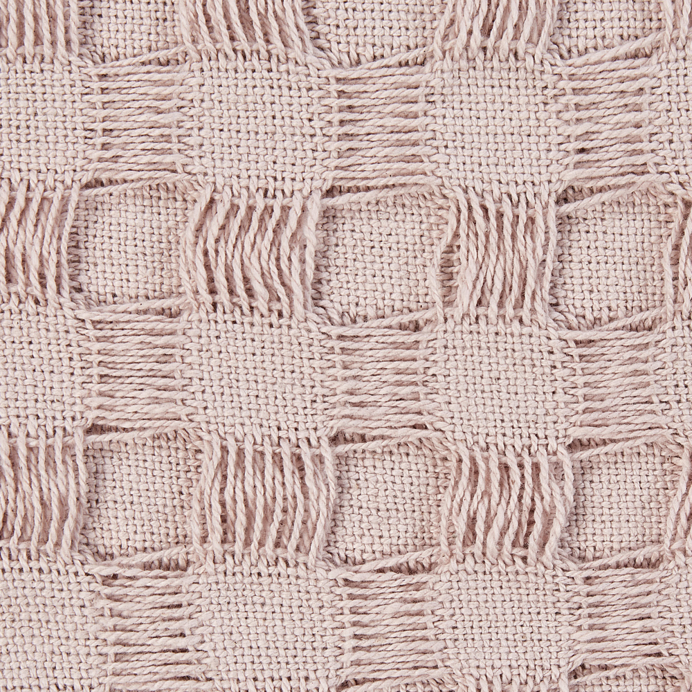 Copriletto in tessuto di cotone rosa chiaro 220 x 240 cm con frange Coperta decorativa Biancheria da letto design classico Camera da letto