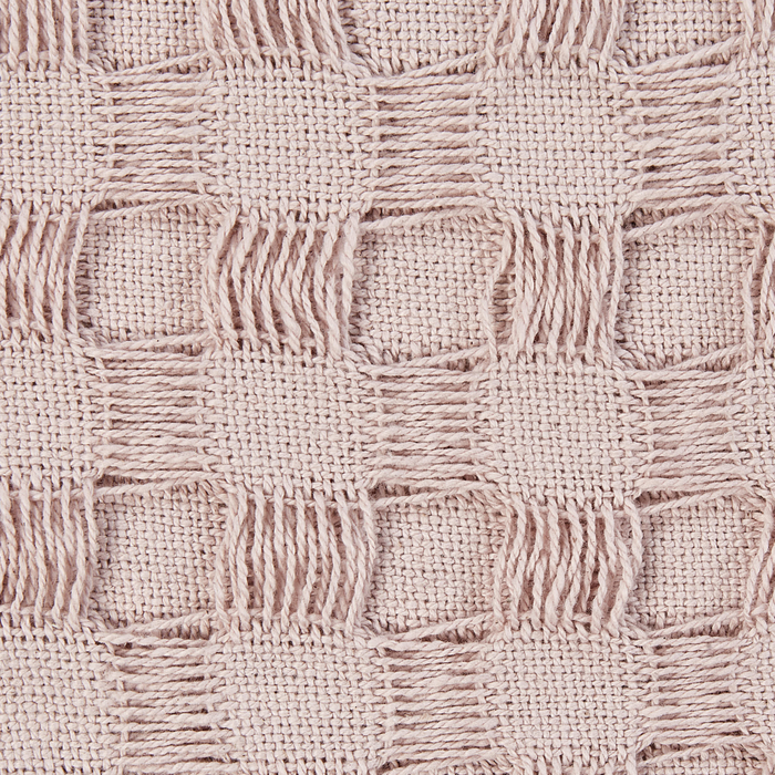 Copriletto in tessuto di cotone rosa chiaro 220 x 240 cm con frange Coperta decorativa Biancheria da letto design classico Camera da letto