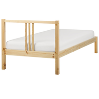 Letto in Legno di pino Chiaro con Rete a Doghe Stile Classico 90 x 200 cm