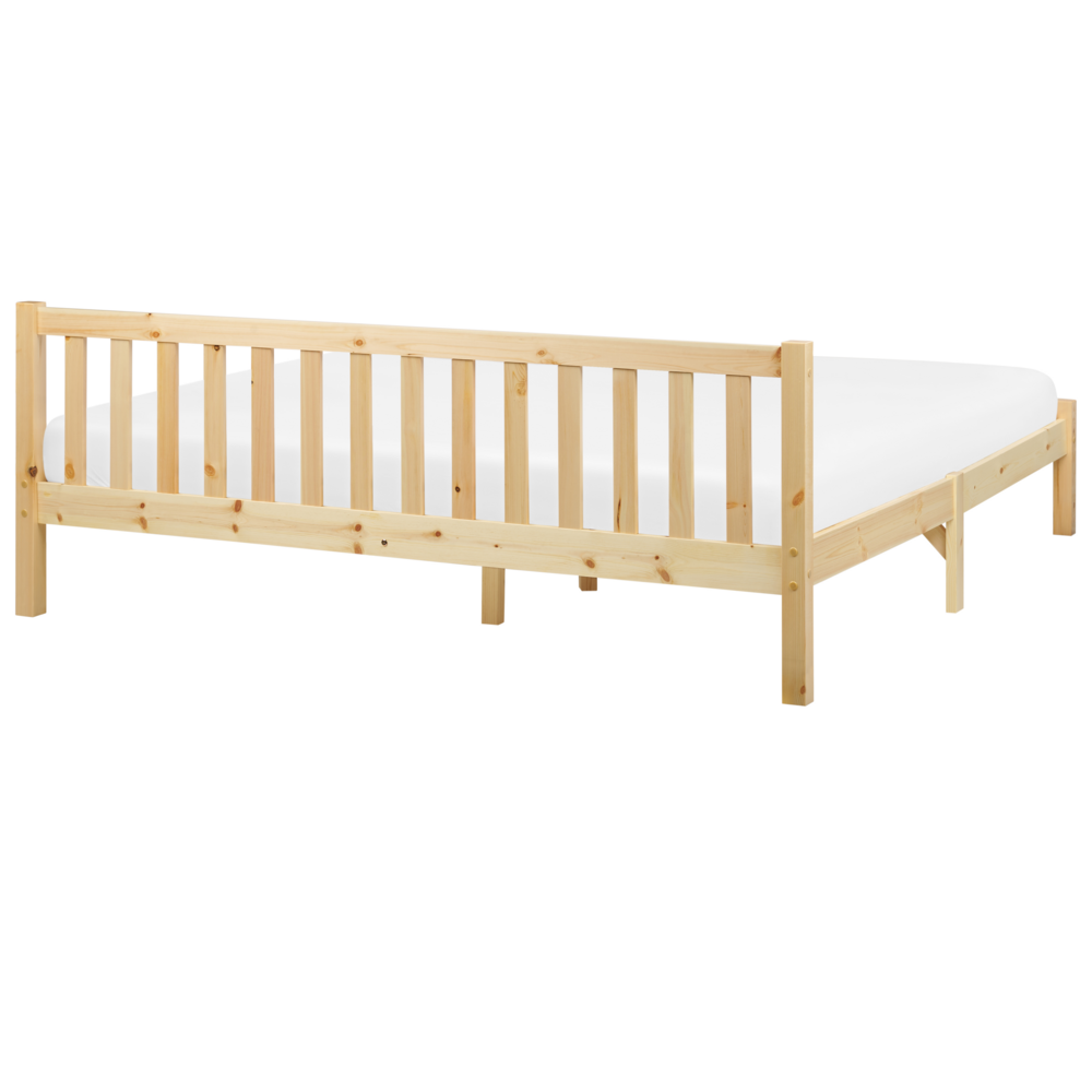 Letto singolo in legno di pino chiaro 180 x 200 cm rete a doghe