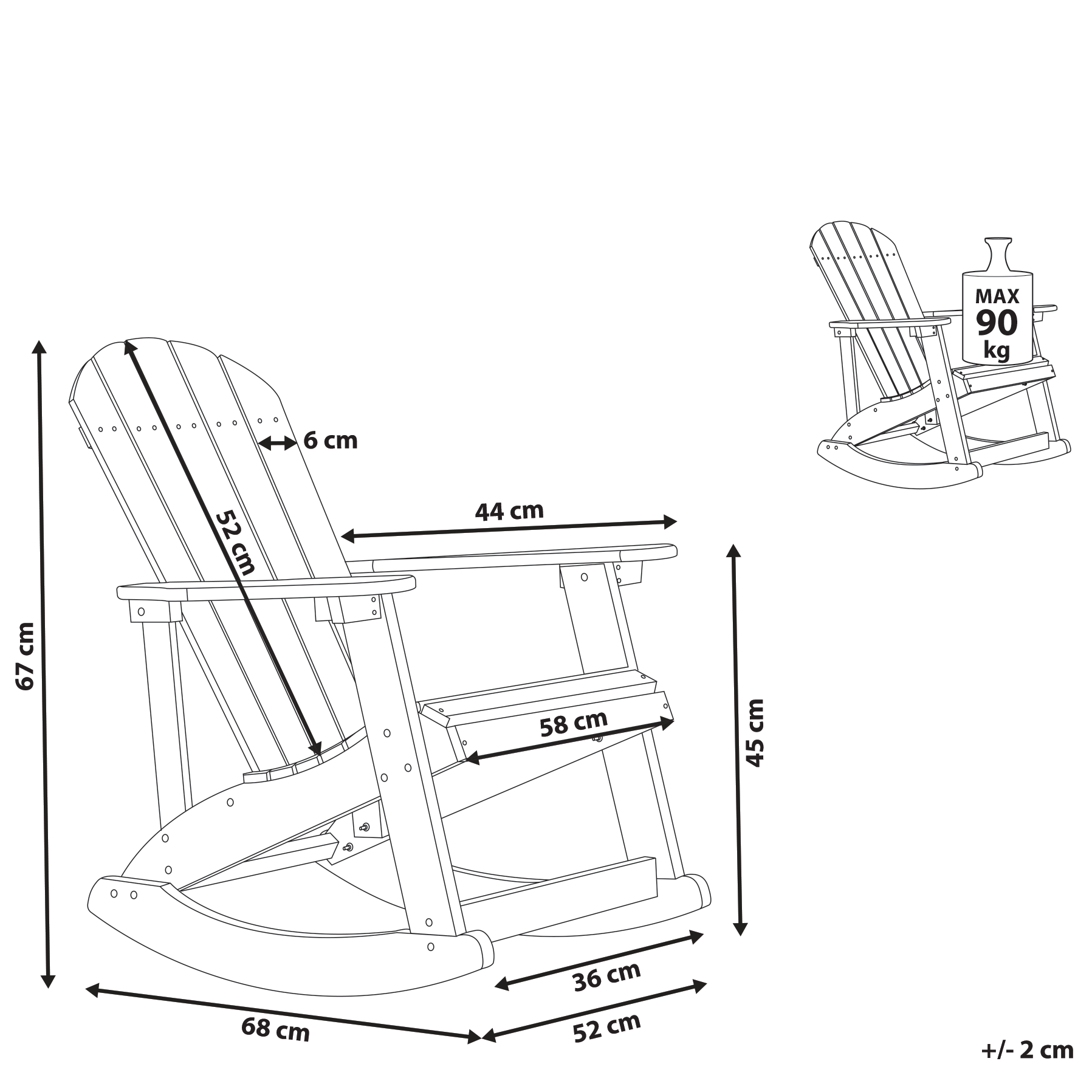 Sedia a dondolo da giardino in plastica rosa chiaro per bambini resistente agli agenti atmosferici in stile moderno