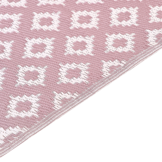 Tappeto da Zona Rosa Materiale Sintetico 120 x 180 cm Per Interni Esterni Motivo Geometrico Moderno Balcone Patio