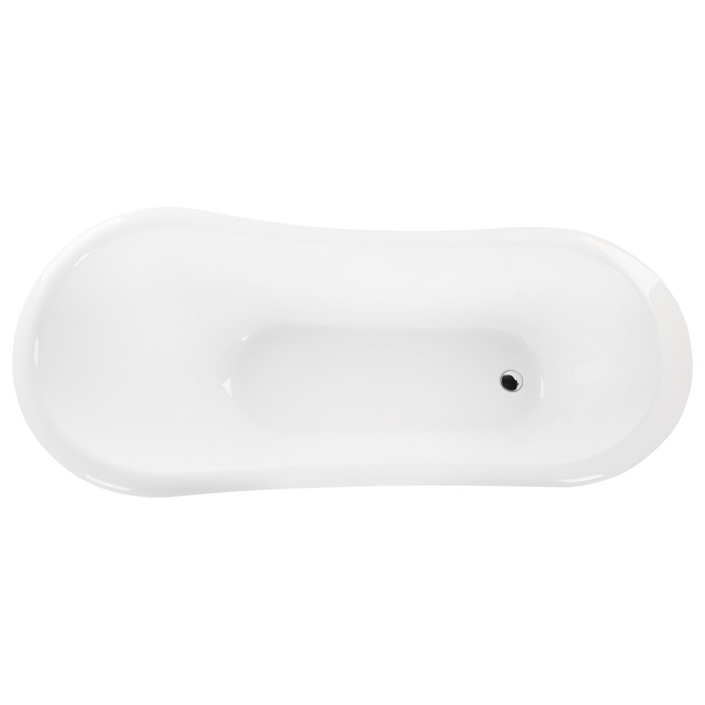 Vasca da bagno bianca con acrilico sanitario argento 153 x 77 cm Vasca autoportante con piedini design retrò tradizionale