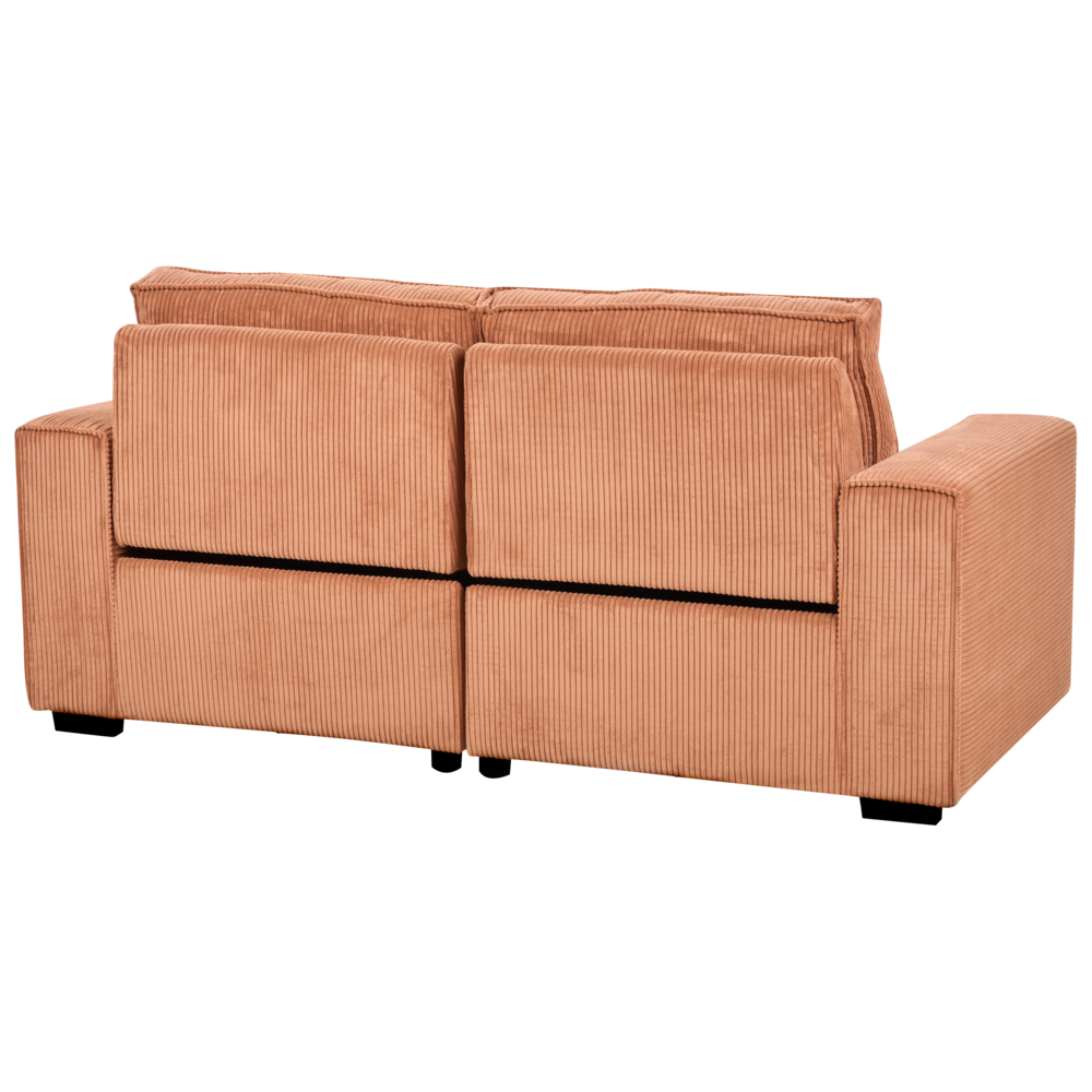 Comodo divano a 2 posti arancione con funzione reclinabile stile moderno