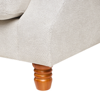 Divano con 6 cuscini Rivestimento in velluto bianco sporco Gambe in legno chiaro 3 posti