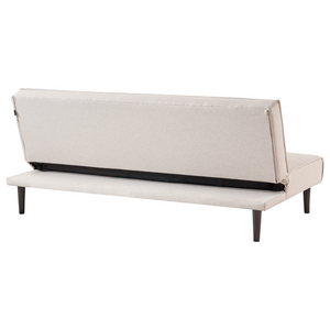 Divano Letto a 3 Posti in Tessuto beige chiaro Senza Braccioli con Bottoni Click Clack