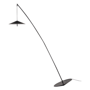 Lampada da terra in metallo Nero con base tonda paralume a cupola Glam Luce ambientale Soggiorno Illuminazione