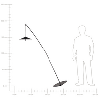 Lampada da terra in metallo Nero con base tonda paralume a cupola Glam Luce ambientale Soggiorno Illuminazione