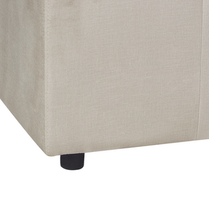 Ottomana in velluto a coste beige stile moderno contemporaneo