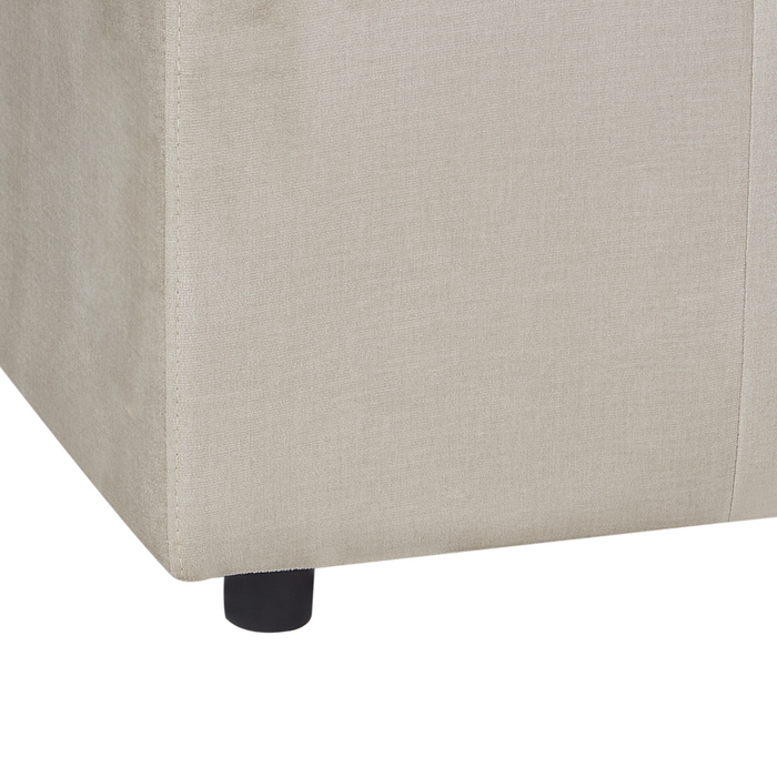Ottomana in velluto a coste beige stile moderno contemporaneo