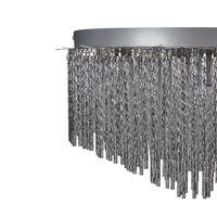 Lampadario in metallo argentato con aste in alluminio e finitura cromata Illuminazione del soggiorno in stile moderno