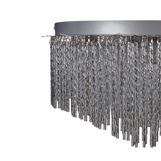 Lampadario in metallo argentato con aste in alluminio e finitura cromata Illuminazione del soggiorno in stile moderno