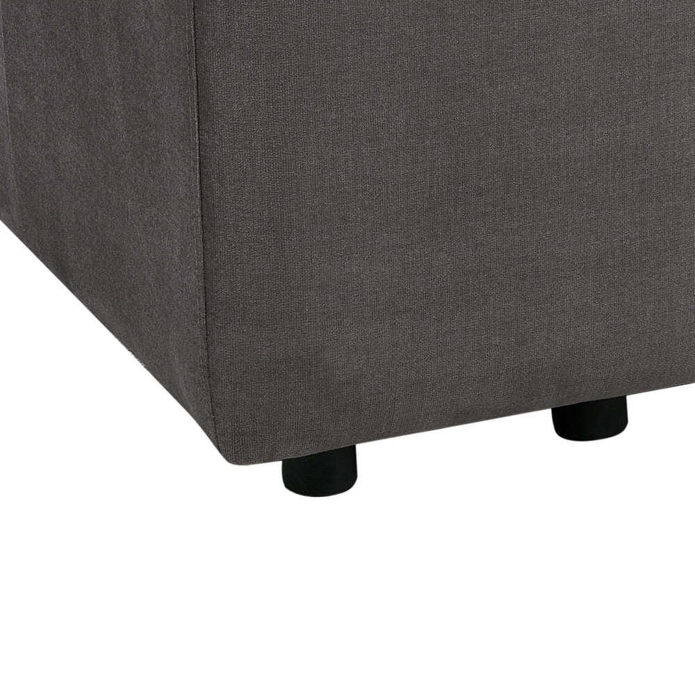 Divano componibile a 2 posti rivestito con velluto grigio scuro stile moderno