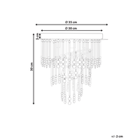 Lampadario in metallo argentato ⌀ 35 cm Cristalli di vetro Finitura cromata Illuminazione Glam