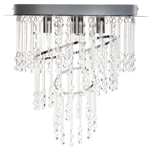 Lampadario in metallo argentato ⌀ 45 cm Cristalli di vetro Finitura cromata Illuminazione Glam