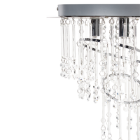 Lampadario in metallo argentato ⌀ 45 cm Cristalli di vetro Finitura cromata Illuminazione Glam