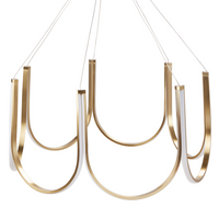 Lampadario Lampada a sospensione in alluminio dorato con illuminazione a LED Stile moderno