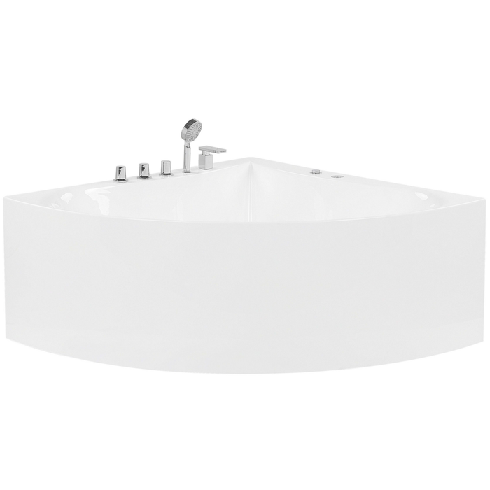 Vasca Idromassaggio Angolare Bianca con Argento Sanitario Acrilico Singolo 133 x 187 cm Idromassaggio Moderno