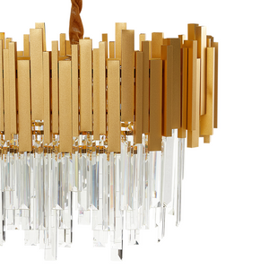 Lampadario in alluminio dorato con cristalli Illuminazione Glamour