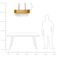 Lampadario in alluminio dorato con cristalli Illuminazione Glamour