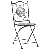 Set da bistrot da giardino in metallo nero con motivo a mosaico e struttura in ferro stile vintage