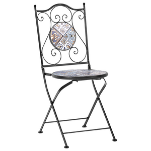 Set da bistrot da giardino in metallo nero con motivo a mosaico e struttura in ferro stile vintage